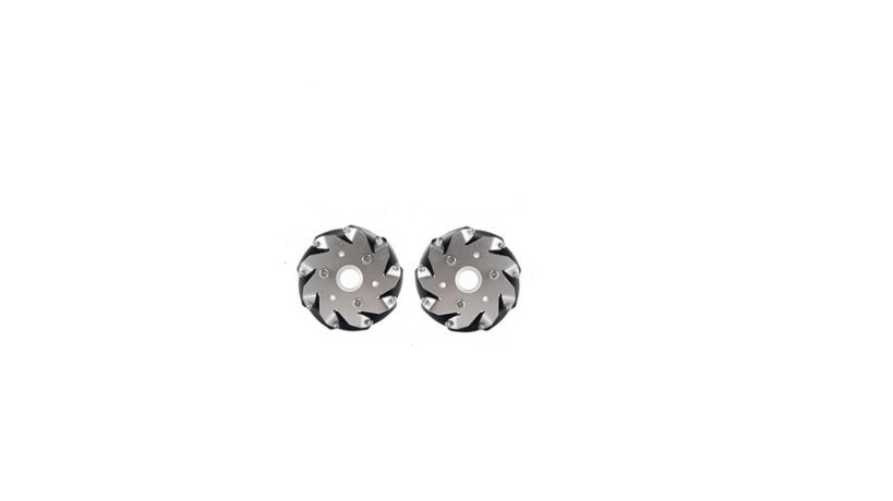 (4 inch)100mm Aluminum Mecanum Wheels Set Bush ( 1 Left, 1 Right)