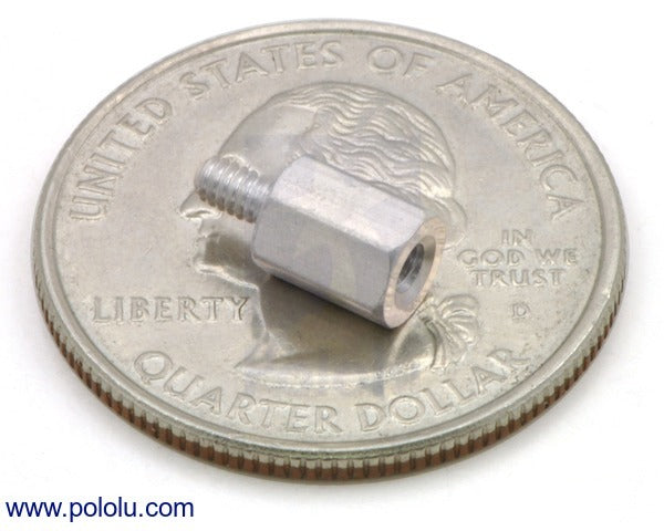Aluminum Standoff: 1-1/4" Length, 2-56 Thread, M-F (4-Pack)