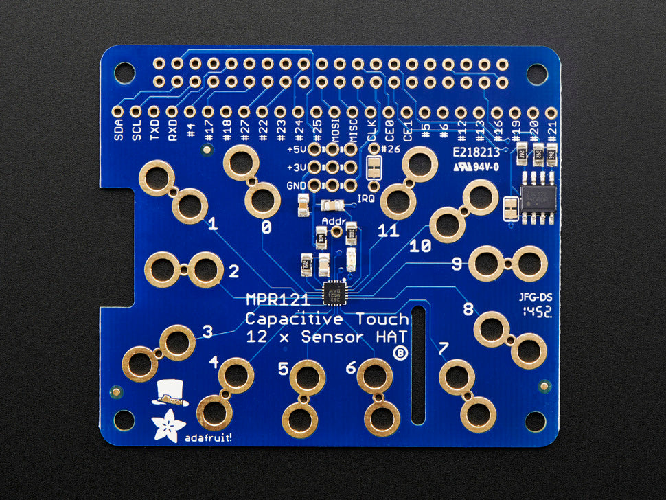 Adafruit Capacitive Touch HAT for Raspberry Pi - Mini Kit - MPR121
