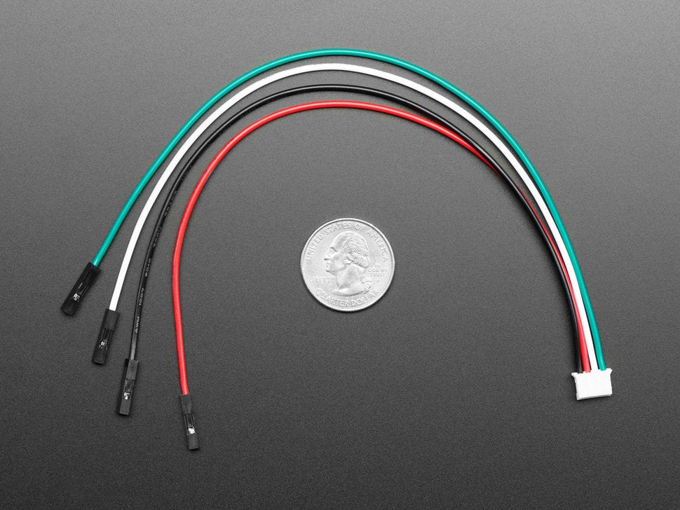JST PH 2mm 4-Pin to Female Socket Cable - I2C STEMMA Cable - 200mm
