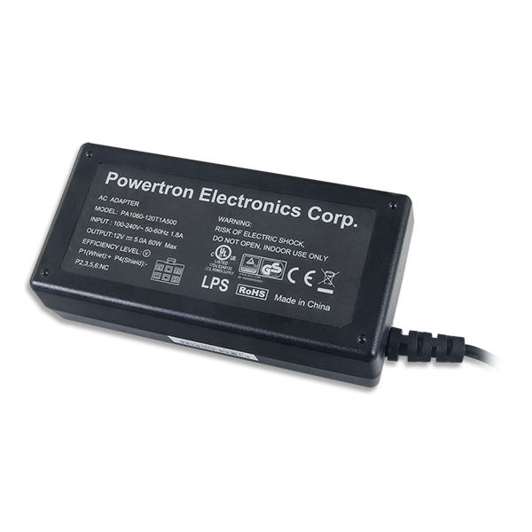 60W PCIe 12V 5A Power Supply (Add IEC Cable for the US)