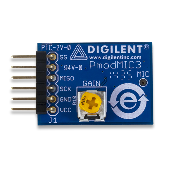 Pmod MIC3: MEMS Microphone with Adjustable Gain