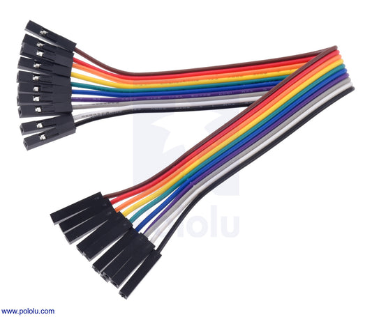 Ribbon Cable Premium Jumper Wires 10-Color F-F 6" (15 cm)