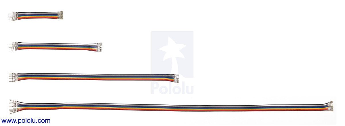 Ribbon Cable with Pre-Crimped Terminals 10-Color M-F 12" (30 cm)