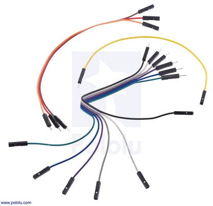 Ribbon Cable Premium Jumper Wires 10-Color M-F 6" (15 cm)