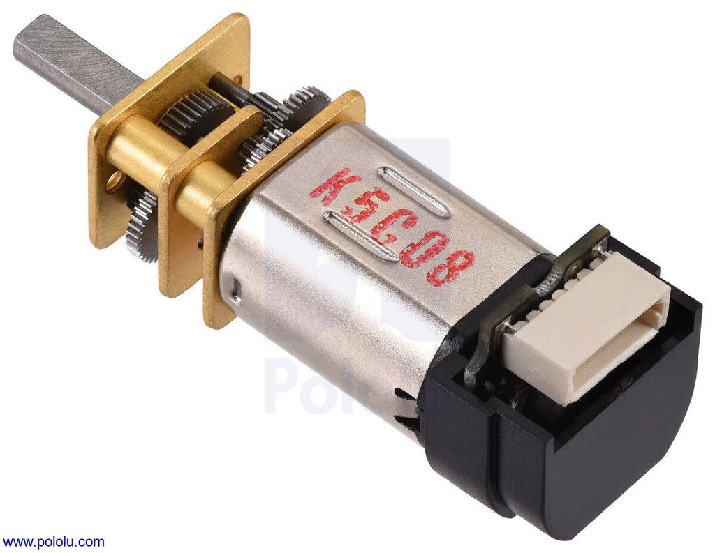 75:1 Micro Metal Gearmotor MP 6V with 12 CPR Encoder, Side Connector