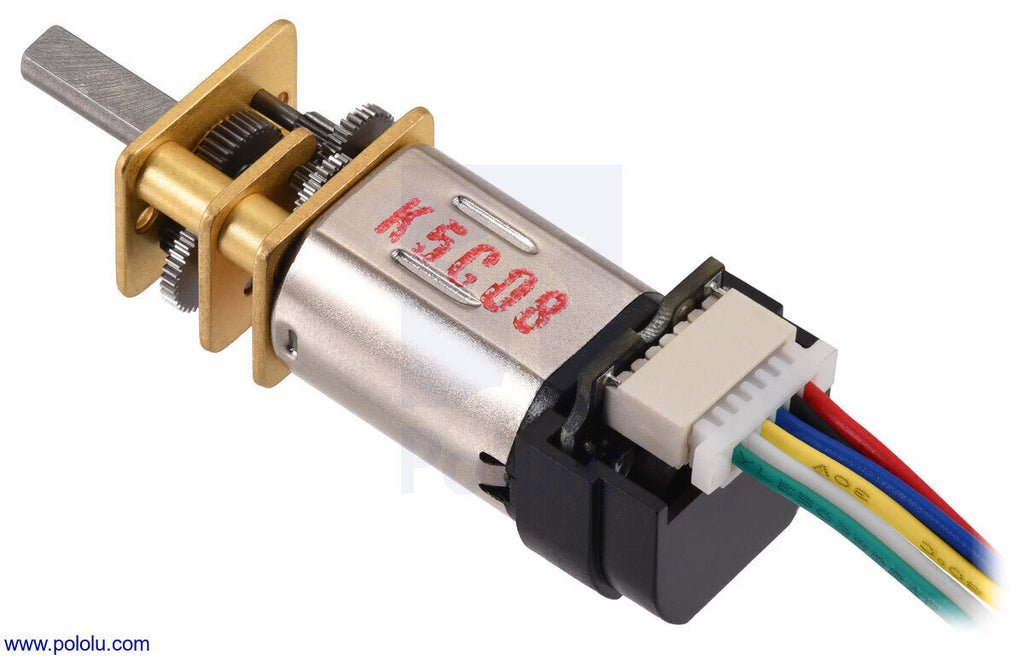 75:1 Micro Metal Gearmotor MP 6V with 12 CPR Encoder, Side Connector