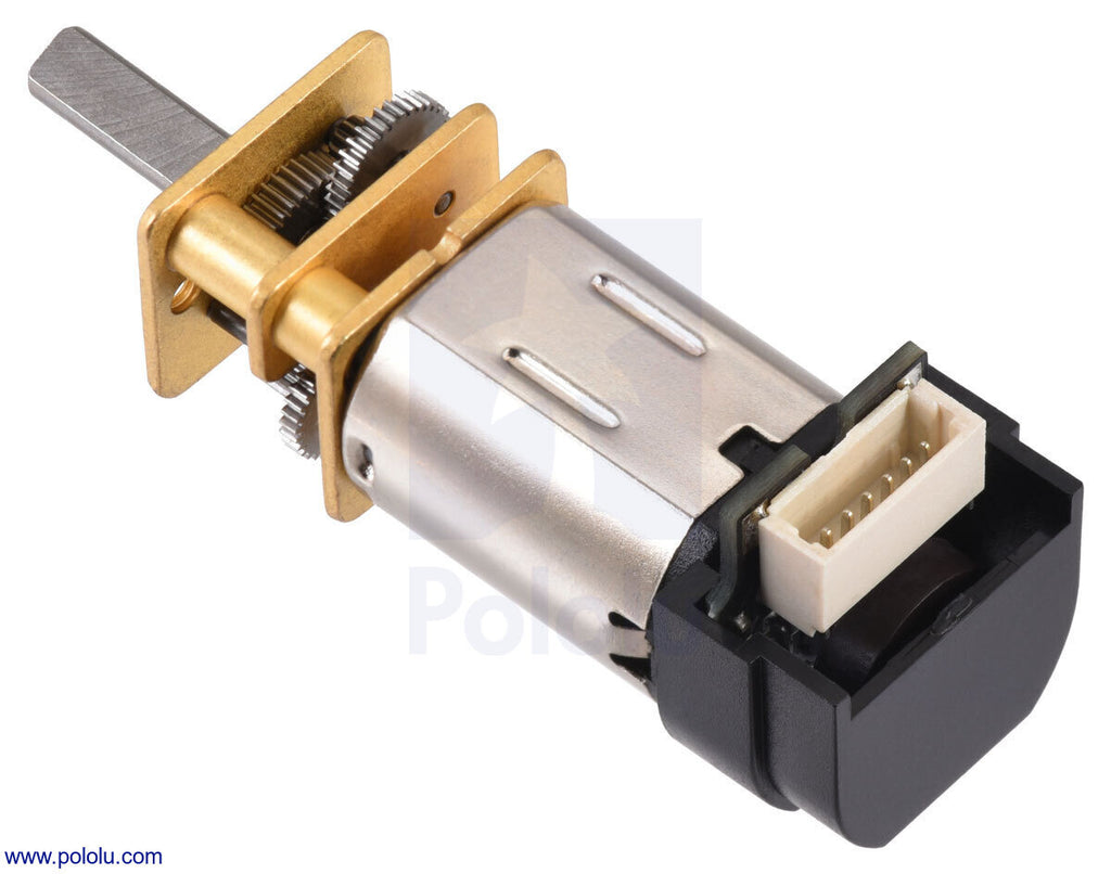 75:1 Micro Metal Gearmotor MP 6V with 12 CPR Encoder, Side Connector