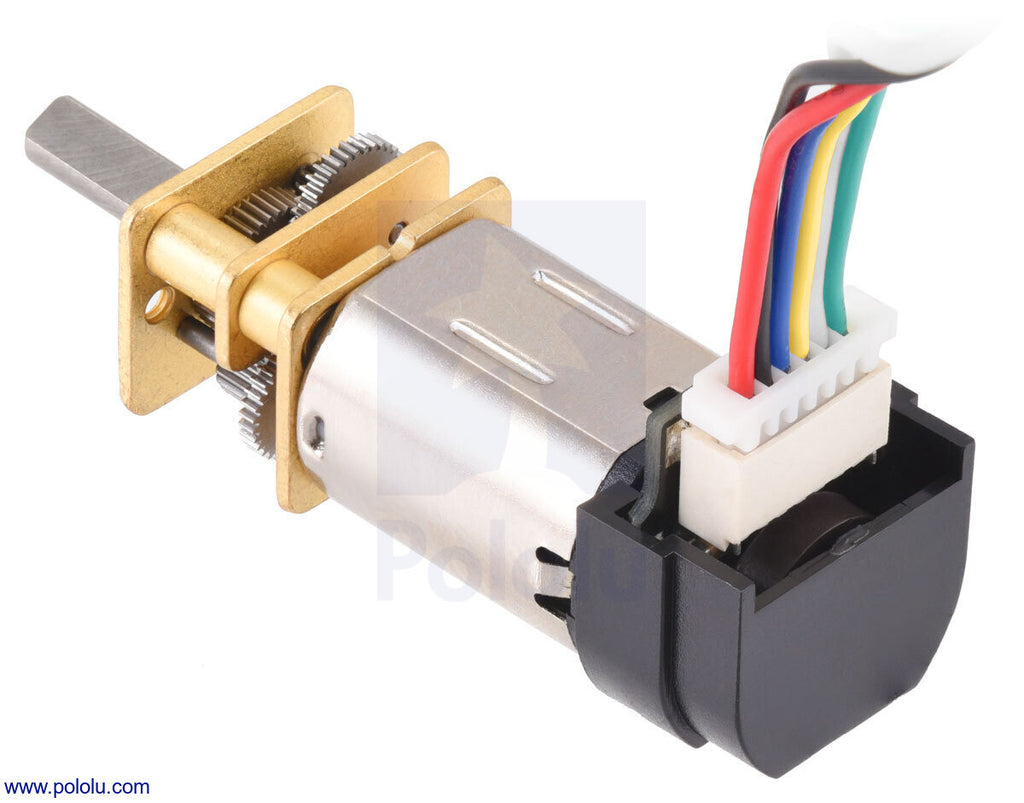 75:1 Micro Metal Gearmotor MP 6V with 12 CPR Encoder, Side Connector