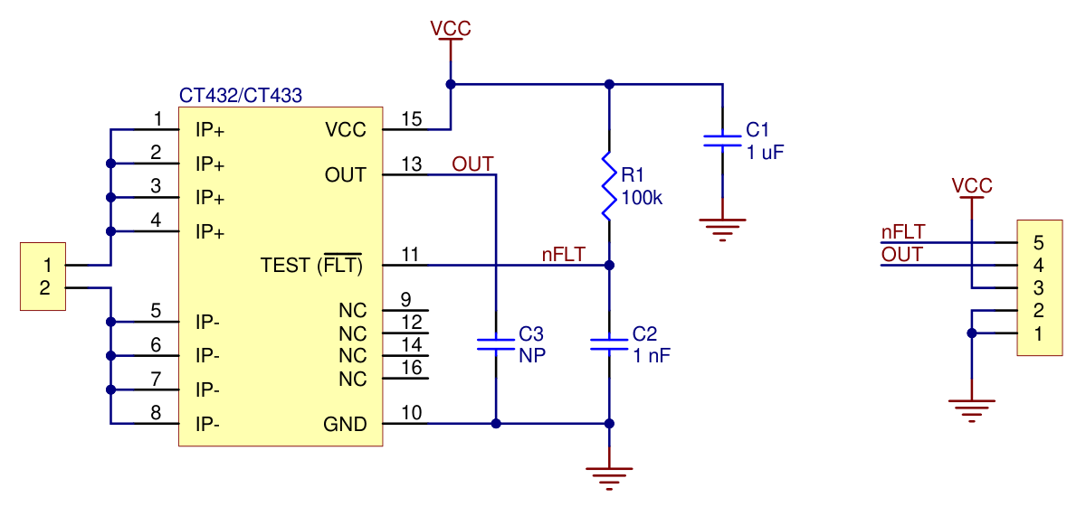 CT433-HSWF50MR TMR Current Sensor Compact Carrier -50A to +50A, 3.3V