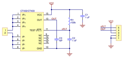 CT433-HSWF50MR TMR Current Sensor Compact Carrier -50A to +50A, 3.3V