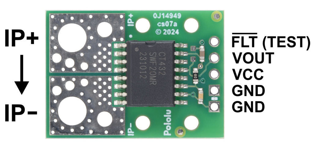 CT433-HSWF50MR TMR Current Sensor Compact Carrier -50A to +50A, 3.3V