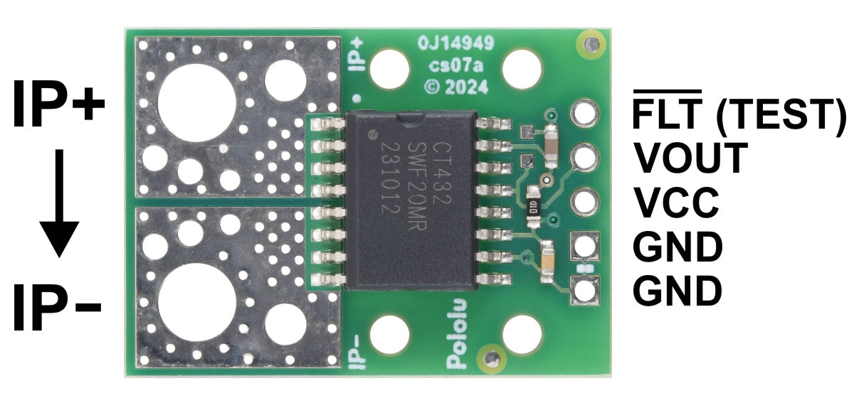 CT433-HSWF50MR TMR Current Sensor Compact Carrier -50A to +50A, 3.3V