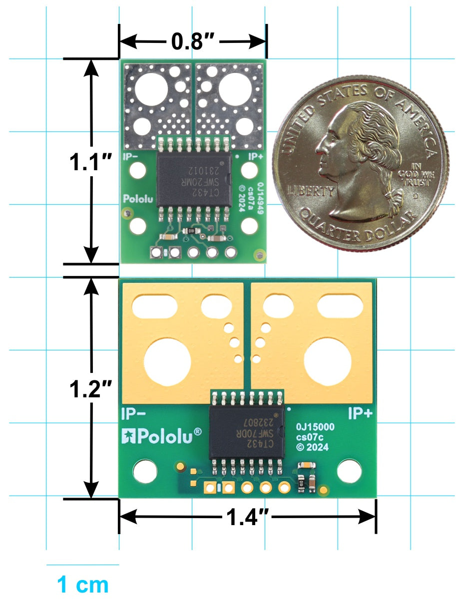 CT433-HSWF50MR TMR Current Sensor Compact Carrier -50A to +50A, 3.3V