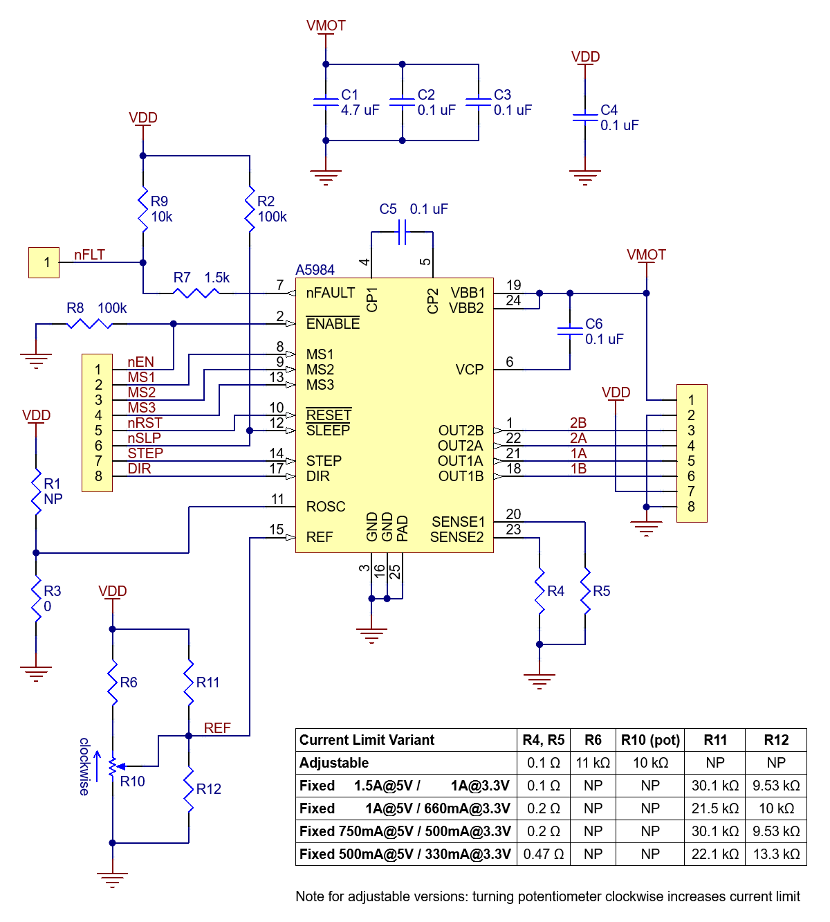 A5984 Stepper Motor Driver Carrier, Adjustable Current, Blue Edition