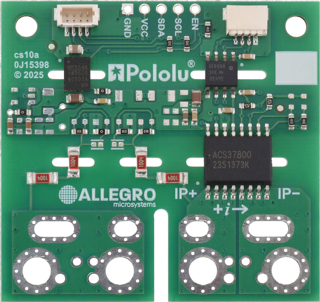 ACS37800KMACTR-030B3-I2C Power Monitor Carrier with Secondary I²C Isolation (Soldered Terminal Block