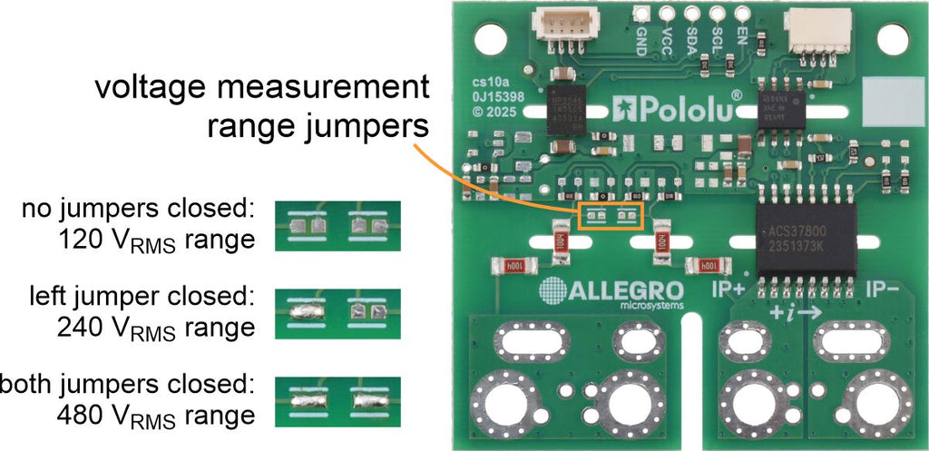 ACS37800KMACTR-030B3-I2C Power Monitor Carrier with Secondary I²C Isolation (Soldered Terminal Block