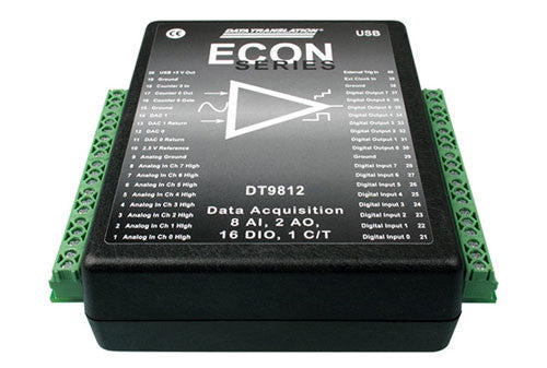 DT9812-10V, USB DAQ, 12B, 50KHz, 8AI, 2AO
