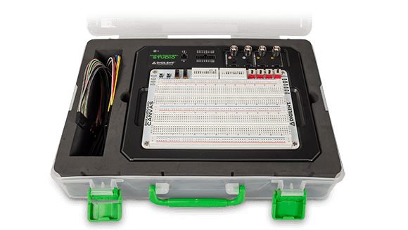 Analog Discovery Studio Case with contents in foam insert