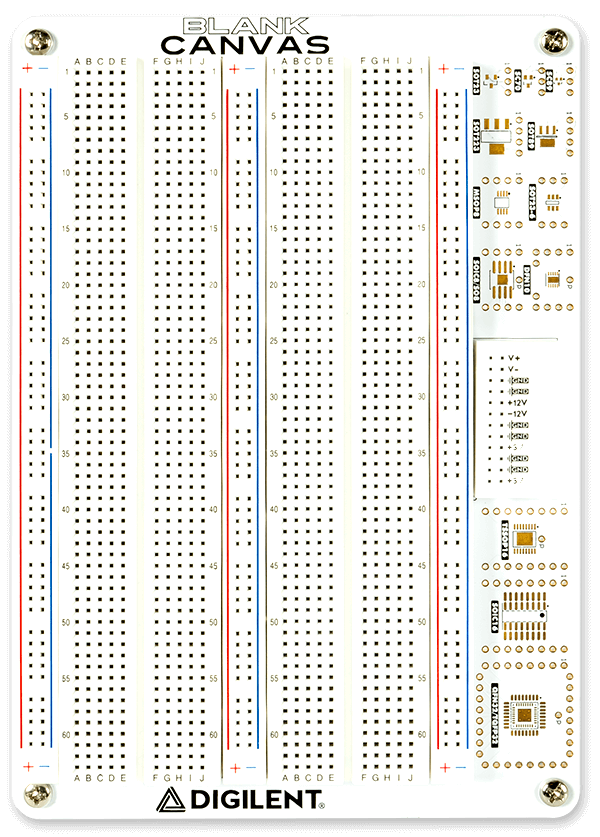 Blank Canvas with breadboards attached, top view