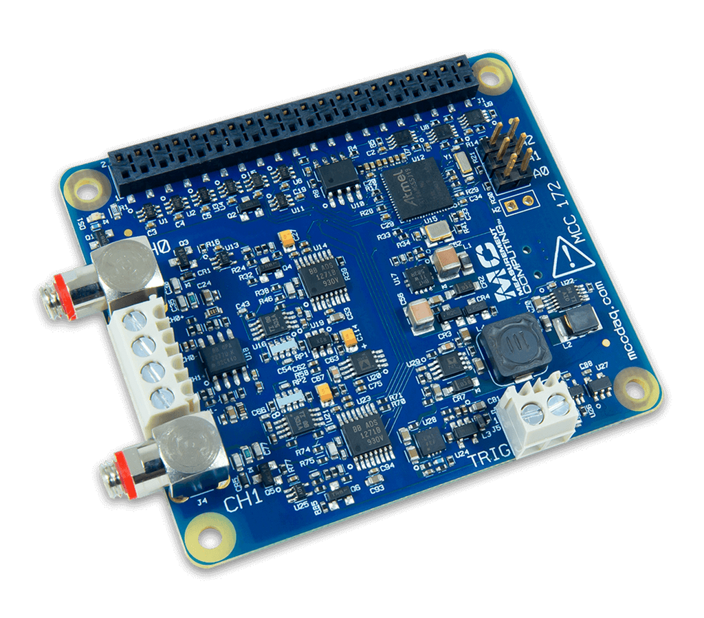 MCC 172: IEPE Measurement DAQ HAT for Raspberry Pi®