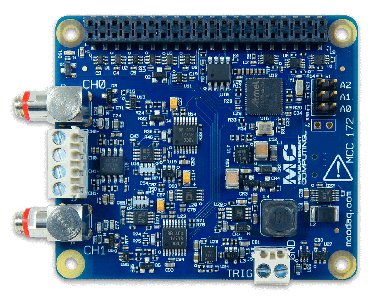 MCC 172: IEPE Measurement DAQ HAT for Raspberry Pi®
