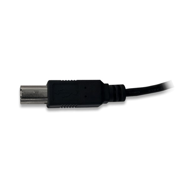 USB A to B cable, B connector
