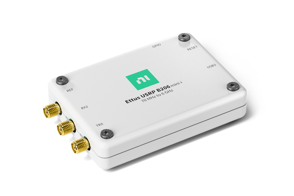 NI Ettus USRP B206mini-i board, angled view