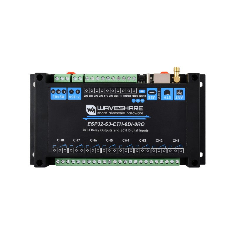Industrial 8-Channel ESP32-S3 WiFi Relay Module