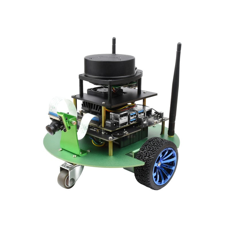 JetBot Professional Version ROS AI Kit B, Dual Controllers AI Robot, Lidar Mapping, Vision Processing, comes with Waveshare Jetson Nano Dev Kit