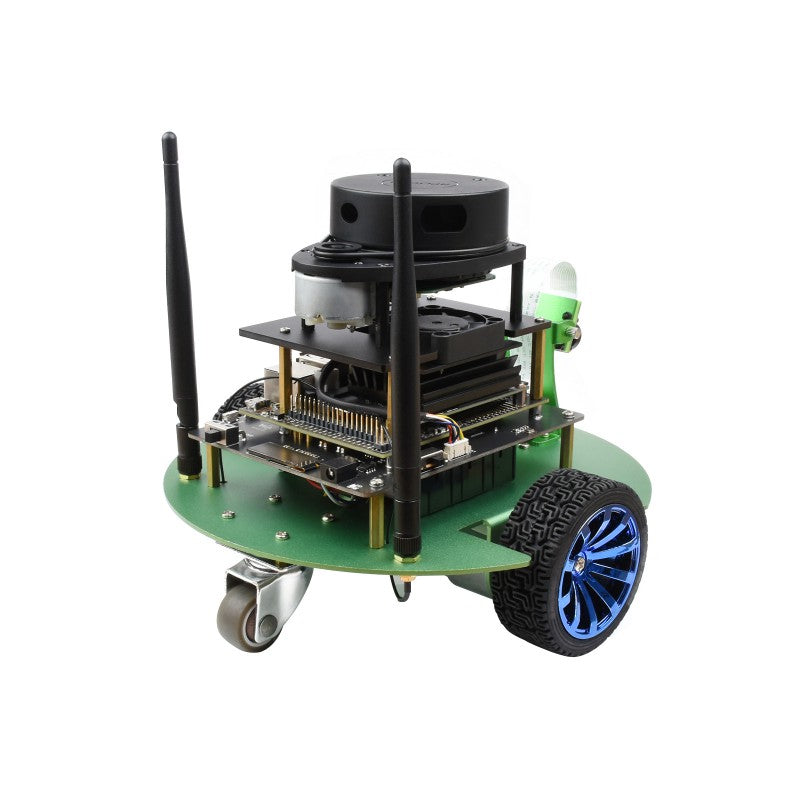 JetBot Professional Version ROS AI Kit B, Dual Controllers AI Robot, Lidar Mapping, Vision Processing, comes with Waveshare Jetson Nano Dev Kit