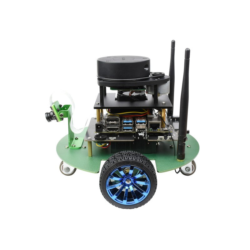 JetBot Professional Version ROS AI Kit B, Dual Controllers AI Robot, Lidar Mapping, Vision Processing, comes with Waveshare Jetson Nano Dev Kit