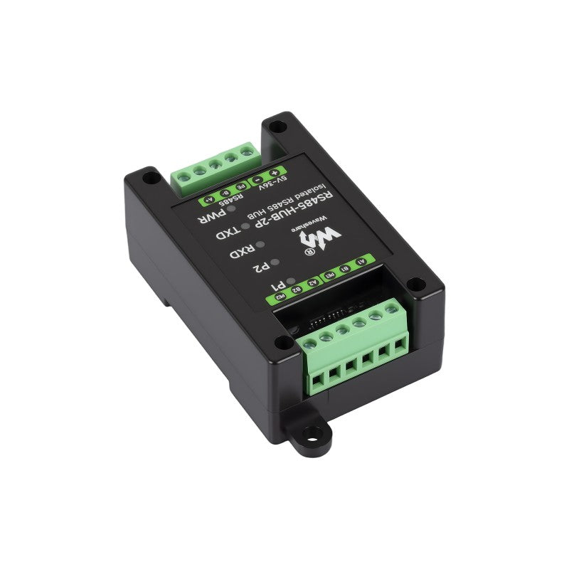 Industrial-grade Isolated 2-Ch RS485 Hub, Rail-mount Support, Wide Baud Rate Range, Expands 2-ch RS4