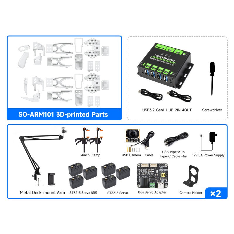 SO-ARM101 Advanced Dual Camera Kit - Unassembled (EU)