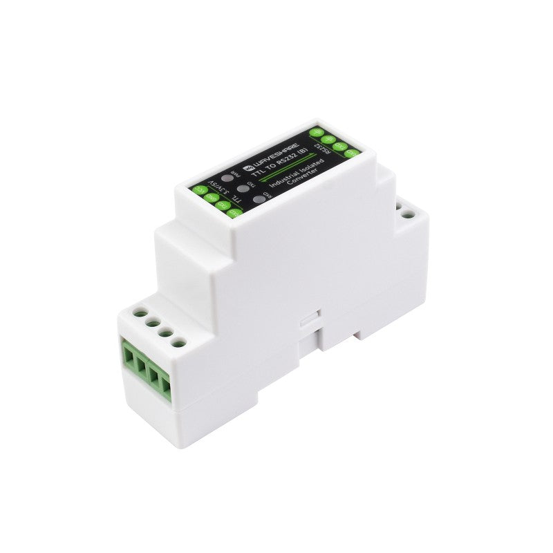 Rail-mount TTL To RS232 Galvanic isolated Converter, Full-Duplex Communication
