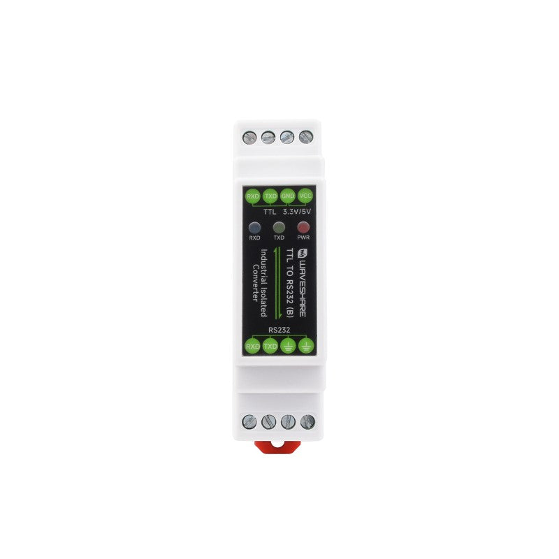 Rail-mount TTL To RS232 Galvanic isolated Converter, Full-Duplex Communication