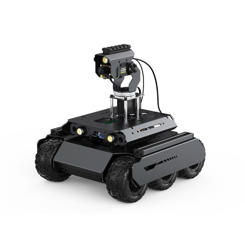 UGV Rover Open-source 6 Wheels 4WD AI Robot, Dual controllers, All-metal Body, Computer Vision