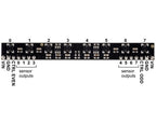 8-Channel QTRX Sensor Array for Romi/TI-RSLK MAX (Through-Hole Pins Soldered)