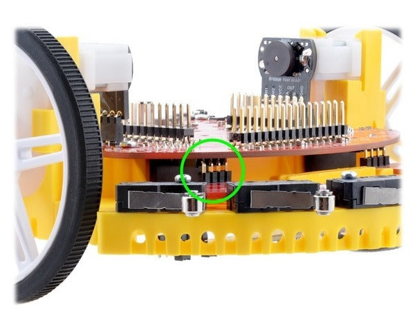 Right Bumper Switch Assembly for Romi/TI-RSLK MAX (Through-Hole Pins Soldered)