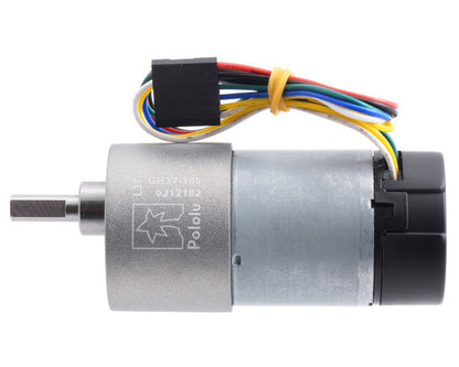 100:1 Metal Gearmotor 37Dx73L mm 12V with 64 CPR Encoder (Helical Pinion)