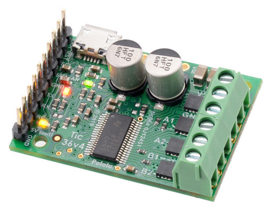 Tic 36v4 USB Multi-Interface High-Power Stepper Motor Controller (Connectors Soldered)