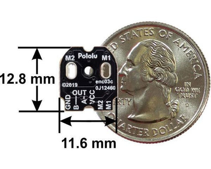 Magnetic Encoder Pair Kit with Top-Entry Connector for Micro Metal Gearmotors, 12 CPR, 2.7-18V