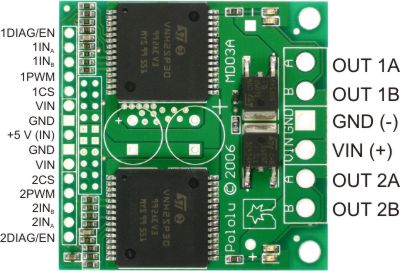 Dual VNH2SP30 Motor Driver Carrier MD03A