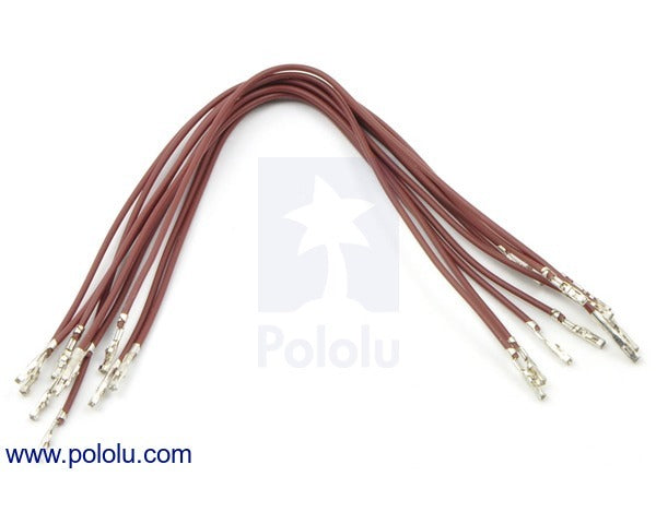 Wires with Pre-Crimped Terminals 10-Pack F-F 6" Brown