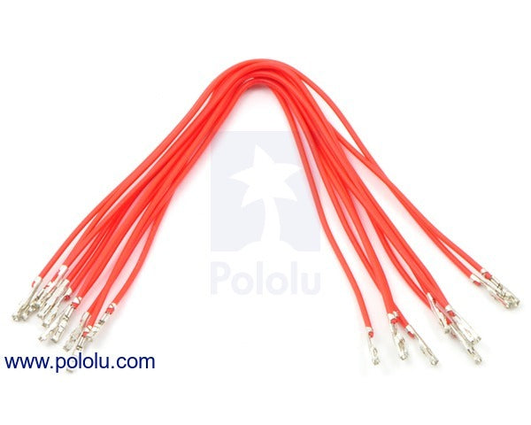 Wires with Pre-Crimped Terminals 10-Pack F-F 6" Red