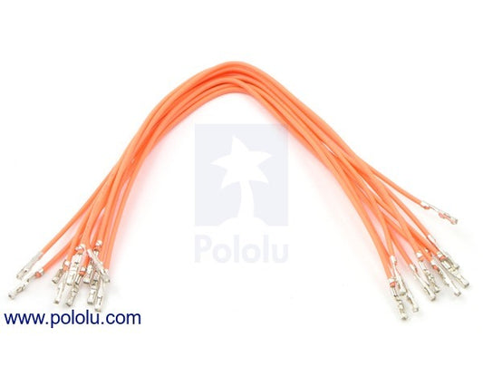 Wires with Pre-Crimped Terminals 10-Pack F-F 6" Orange