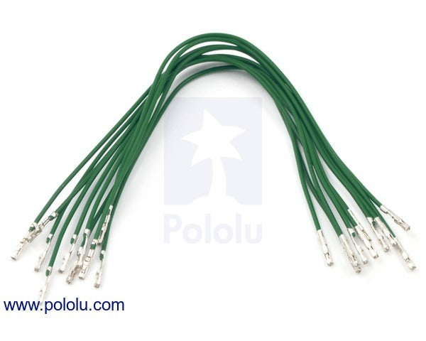 Wires with Pre-Crimped Terminals 10-Pack F-F 6" Green
