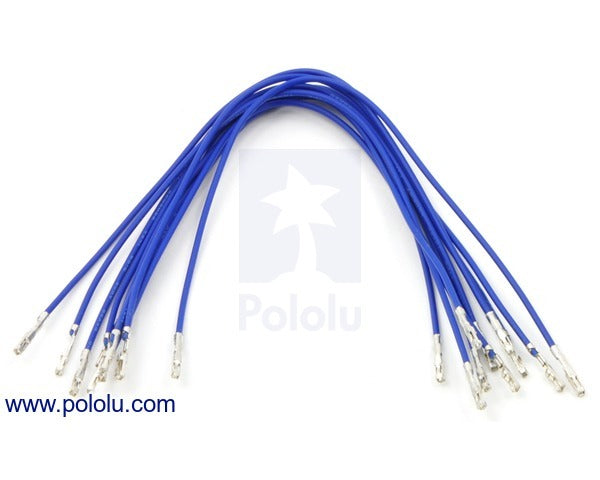 Wires with Pre-Crimped Terminals 10-Pack F-F 6" Blue