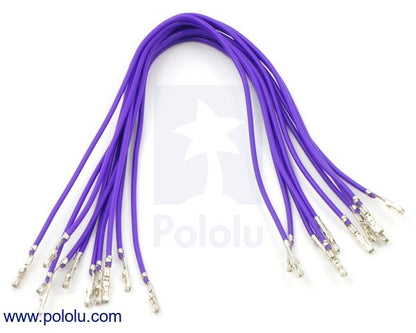 Wires with Pre-Crimped Terminals 10-Pack F-F 6" Purple