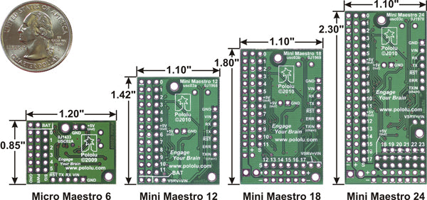 Mini Maestro 24-Channel USB Servo Controller (Assembled)